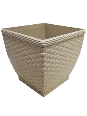 VASO CACHEPO RATTAN GRANDE QUAD. COR PALHA UN. INJEPLASTEC