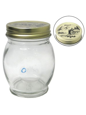 POTE DE VIDRO C/TAMPA 300ML 11,5X7CM UN. RIO TIJUCAS