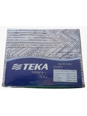 ROUPA DE CAMA CASAL LISO 4PCS 200X220CM TERNURA PLUS UN. TEKA