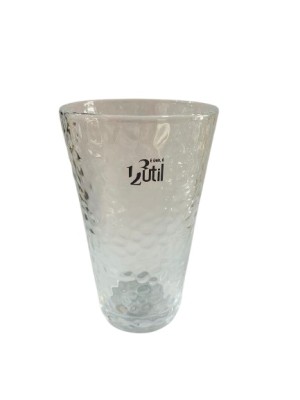 COPO MARTELADO DE VIDRO 340ML UN. 123 UTIL