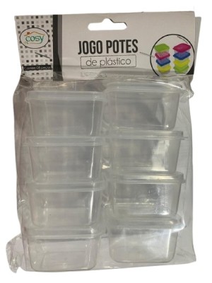 JOGO C/ 8 POTES DE PLASTICO 55ML UN. FU XING