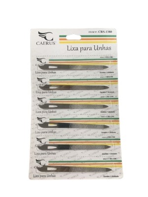 LIXA DE METAL CARTELA C/6PCS P/ UNHAS C/ CABO DE PLASTICO UN. AKASH IMPORTS