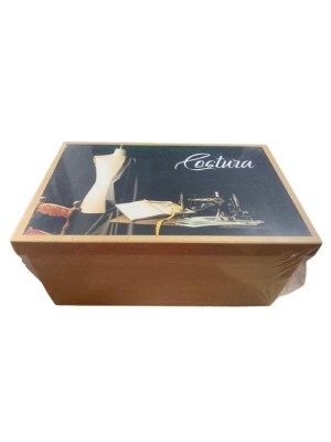 CAIXA DE COSTURA MDF 27X17X13CM UN. CONECTA BRASIL
