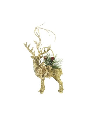 ENFEITE NATAL RENA C/ NEVE 15X10CM UN. MULTIART