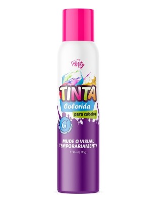 Tinta Spray Para Cabelo Pink 150ml Temporária Fácil Aplicação Cor Vibrante Para Festas Carnaval Cosplay e Eventos