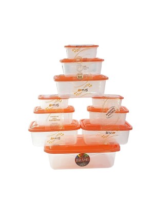 POTE RETANGULAR TRANSPARENTE PMG 3,3L KIT C/10PCS UN. ARIPLAS