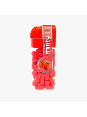 Pastilha Mini Minty 14g Morango Docile – Pastilhas Crocantes Frutadas e Refrescantes para Hálito Fresco