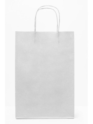 Sacola Papel Kraft Colorido M 23x30x10cm Branca