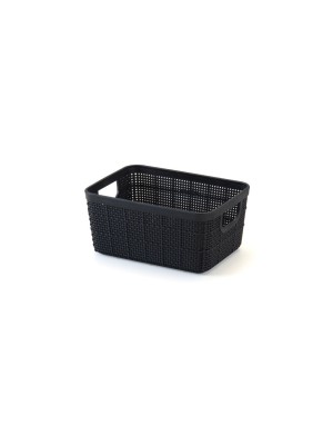 CESTO ORG RATTAN PRETO 900ML 15X11X7CM UN.