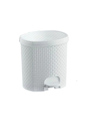 LIXEIRA 6L RATTAN BRANCO 21X34X24CM