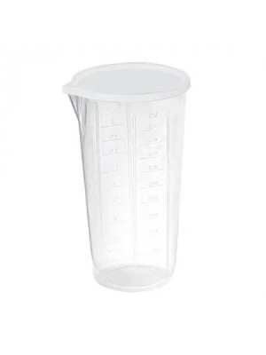 COPO MEDIDOR C/TAMPA BRANCA 500ML UN.