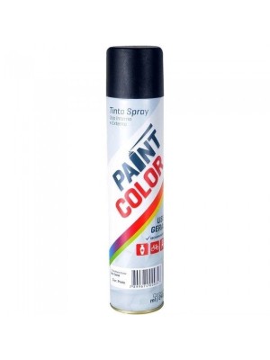 Tinta Spray 250ml Uso Geral Cor Preto Brilhante