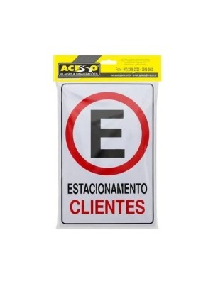 PLACA ESTACIONAMENTO CLIENTES 20X30CM UN.