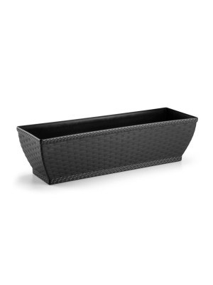 JARDINEIRA RATTAN GRANDE PRETA UN