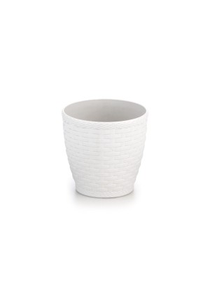 Vaso Rattan M3 Redondo Branco - Versatilidade e Sofisticação para Decoração e Plantas