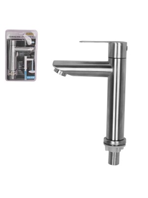 Torneira de Mesa para Lavatório Retrô em Aço Inox Escovado com Acabamento Fosco Durável