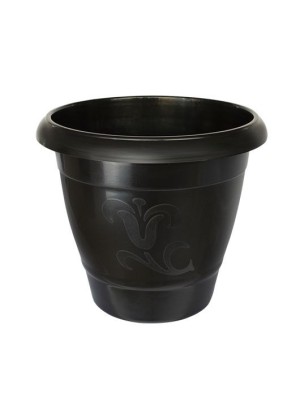 VASO REDONDO MED PRETO 30X28CM UN.