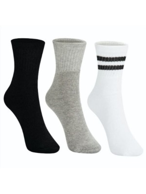 MEIA CANO MÉDIO ESPORT. JUVENIL 3PARES 34-38 UN.