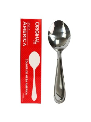 COLHER DE MESA INOX 18.5CM KIT C/12PCS AMERICA UN.
