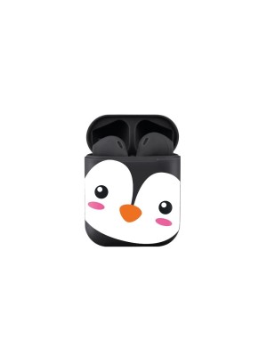 FONE SEM FIO PINGUIM PRETO ESTEREO EARBUDS CASE CARREGADOR BLUETOOTH UN.