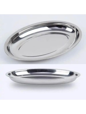 Travessa Oval Inox Funda para Porções Parmegiana Arroz Salada 24cm