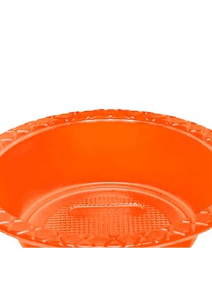 Prato Descartável Fundo 15cm Sobremesa Laranja Neon