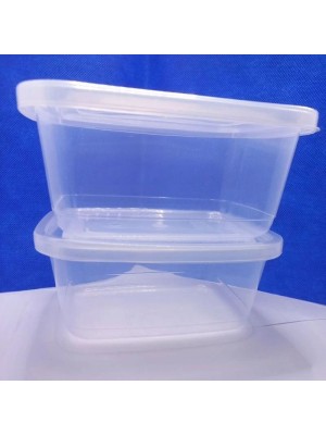 Conjunto Kit 2 Potes de Plástico Retangular Organizador Alimentos Marmita 1300ml