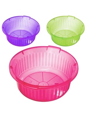 Kit 3 Bacias Canelada Pmg Plus Transcolor Multiuso Colorida