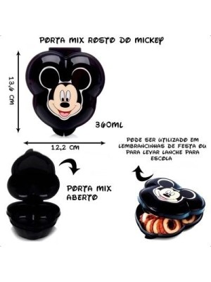 PORTA MIX MICKEY 330ML 13,6X12,2X5,2CM UN. PLASUTIL