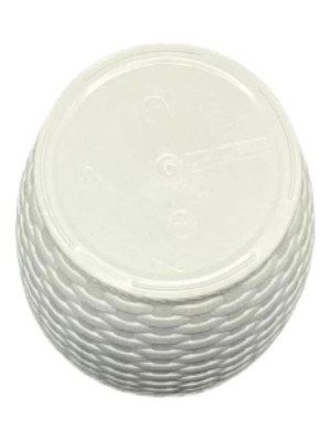 Vaso Rattan Redondo 1,8L Branco – Decoração Sofisticada para Casa e Jardim