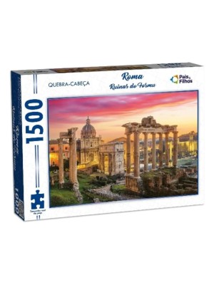 Quebra-Cabeça Roma Ruínas do Fórum 1500 Peças Adulto Educativo Pais & Filhos