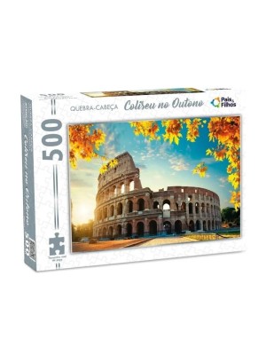 Quebra-Cabeça Coliseu no Outono 500 Peças Pais & Filhos – Puzzle Adulto Educativo, Cultural e Decorativo Inspirado em Roma