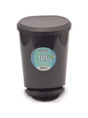 Lixeira Preta 10L com Pedal Compacta e Prática
