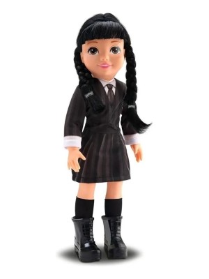 Boneca Vinil Girls Life Mystery Wandinha 33cm Colecionável Infantil Decorativa