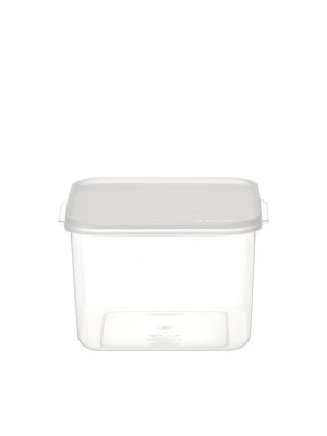 Pote Quadrado Alto Novelle 4L Plástico Transparente com Tampa Vedante para Armazenamento de Alimentos, Freezer e Organização Doméstica