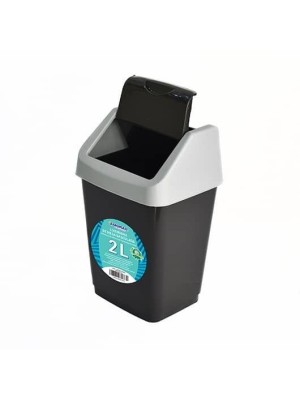 Lixeira P de Mesa Basculada 2 Litros Plástica Compacta para Escritório, Cozinha, Banheiro e Bancada – Prática e Fácil de Limpar