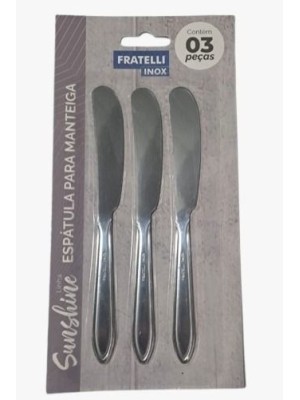 Kit Espátula para Manteiga com 3 Peças em Aço Inox Polido – Utensílios de Cozinha Resistentes, Elegantes e Fáceis de Limpar para Servir