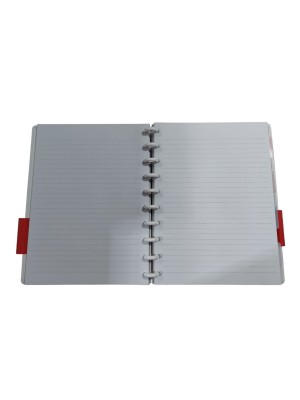 Caderno de Disco Color 10 Discos 80 Folhas 4 Divisórias A5 Refilável Pautado Escolar Escritório