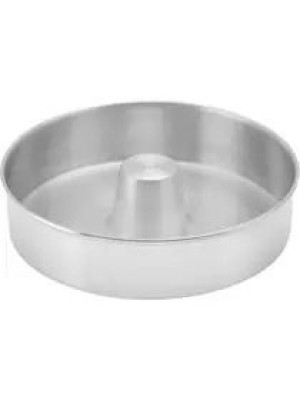 Forma Canudo Polida N26 27x27x7cm em Alumínio Brilhante para Bolos e Pudins