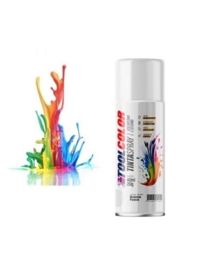 Tinta Spray Toolcolor UG Branco Brilhante 400ml Alta Cobertura, Secagem Rápida e Acabamento Profissional