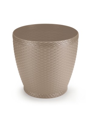 Vaso Cachepô Rattan Redondo750ml Palha – Decoração Sofisticada para Casa e Jardim