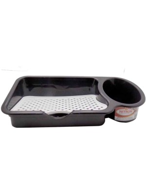 PORTA DETERGENTE C/TELINHA PRETO 10,5X23X6,5CM UN.