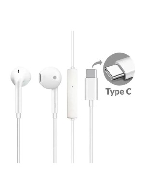 FONE DE OUVIDO COM MICROFONE INTRA AURICULAR H35 TIPO C BRANCO UN.