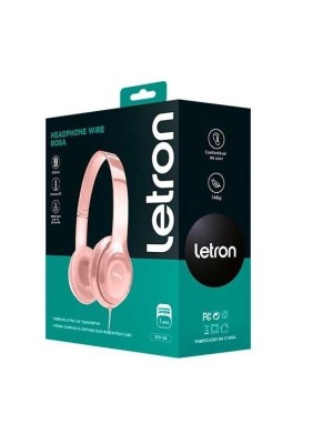 FONE DE OUVIDO WIRE ROSA C/FIO 3M LETRON